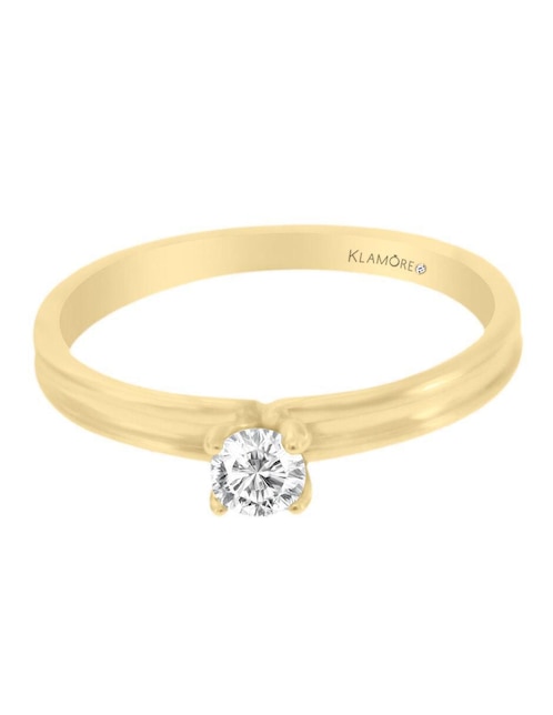 Solitario "de" oro 14 k klamore diamante