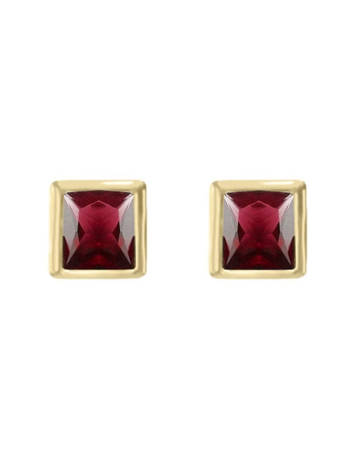 Broqueles "de (si aplica)" cuadrada sin temática fascinare zoe "de" oro 14 k rubí
