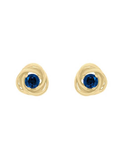 Aretes circulares Fascinare Mariza de oro con acabado brillante zafiro