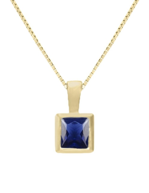 Colgante y dije "de" cuadrada fascinare zoe sin temática "de" oro 14 k zafiro