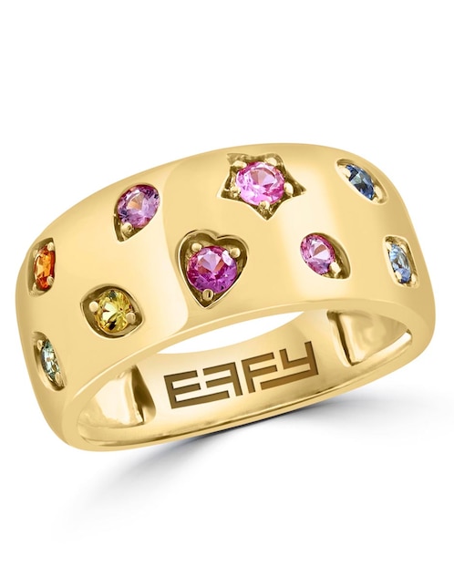 Anillo 14 k de oro zafiro pulido 1