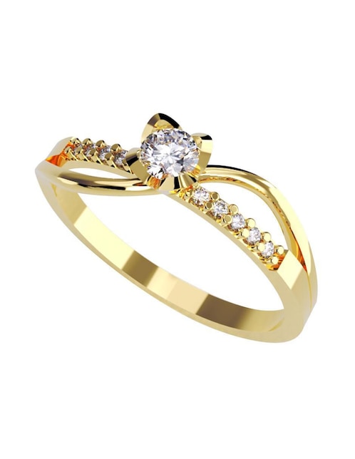Anillo de compromiso de oro 14 k Amore Mio zirconia
