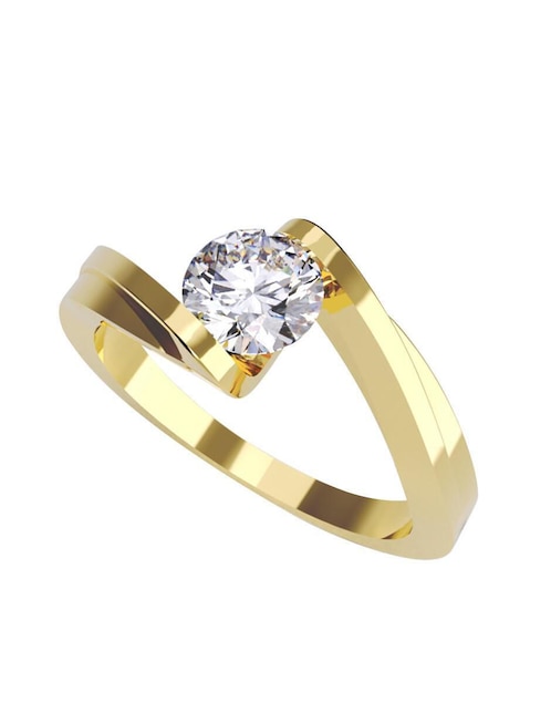 Anillo de compromiso de oro 14 k Amore Mio zirconia