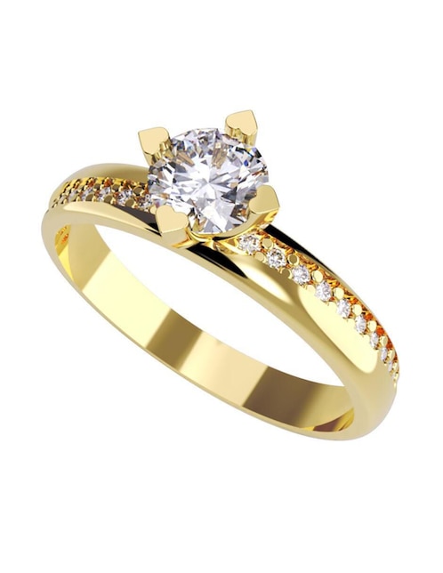 Anillo de compromiso de oro 14 k Amore Mio zirconia