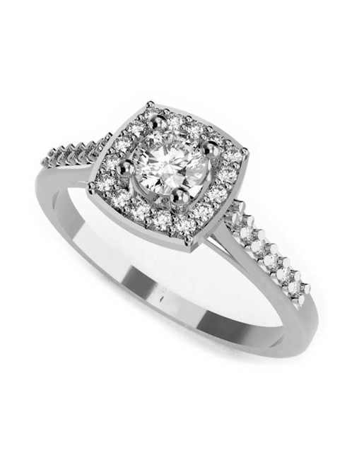 Anillo de compromiso de oro 14 k Amore Mio zirconia