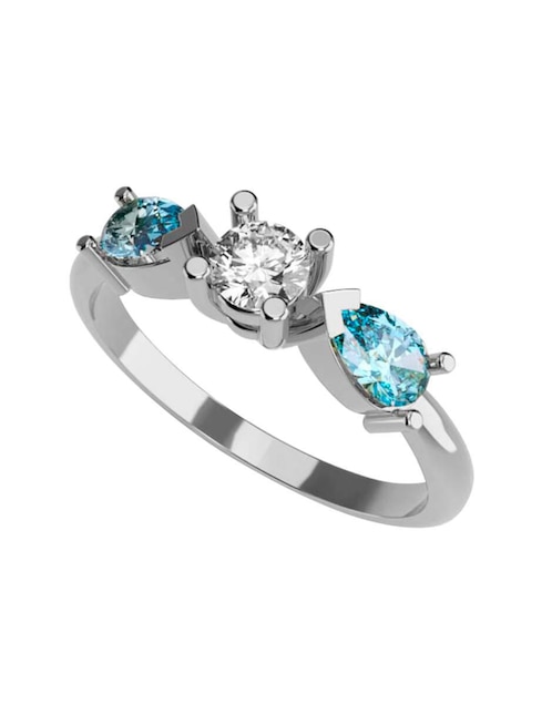 Anillo de compromiso de oro 14 k Amore Mio zirconia