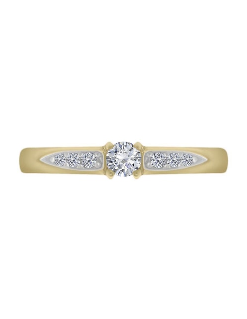 Solitario "de" oro 14 k klamore diamante