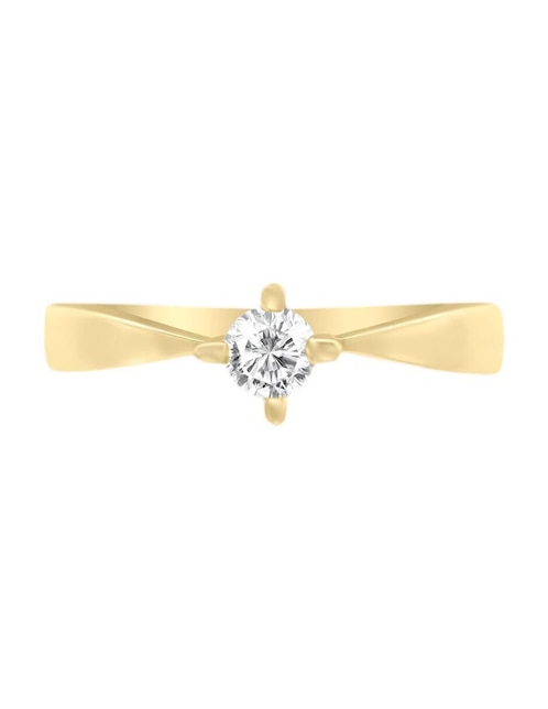 Solitario "de" oro 14 k klamore diamante