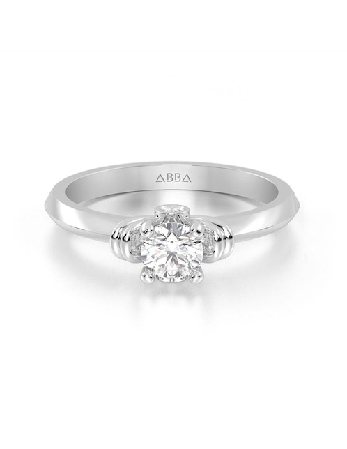 Solitario de oro 14 k Abba Joyas zirconia 1