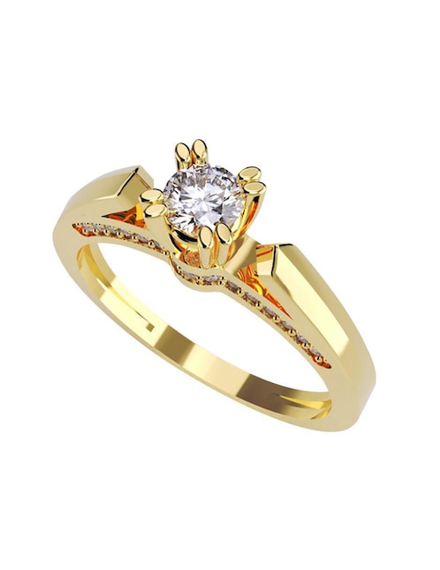Anillo de compromiso de oro amarillo 14 K Amore Mio diamante