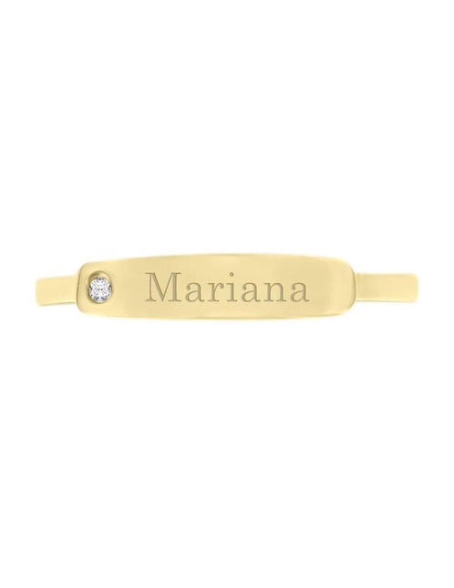 Anillo 14 k de oro amarillo diamante brillante Anillo 14 k de oro amarillo diamante brillante