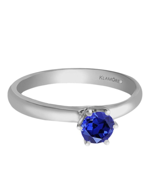 Solitario de oro 14 k Isabella zafiro 1