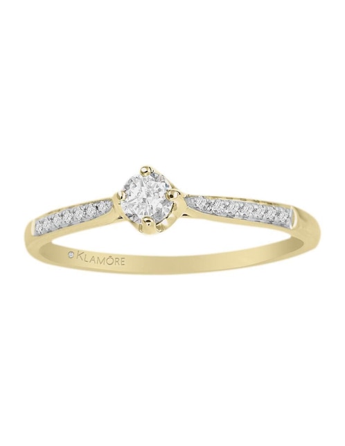 Solitario "de" oro 14 k klamore diamante