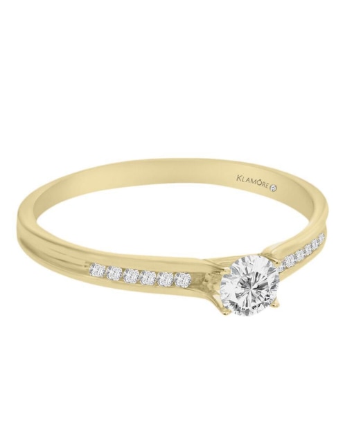 Solitario "de" oro 14 k klamore diamante