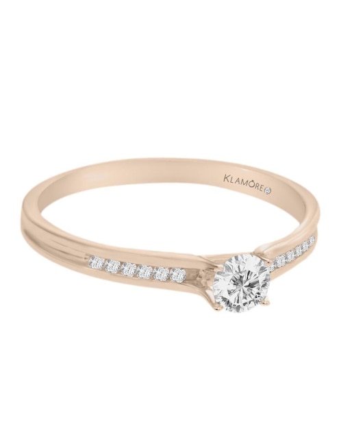 Solitario de oro 14 k Lauren diamante 1