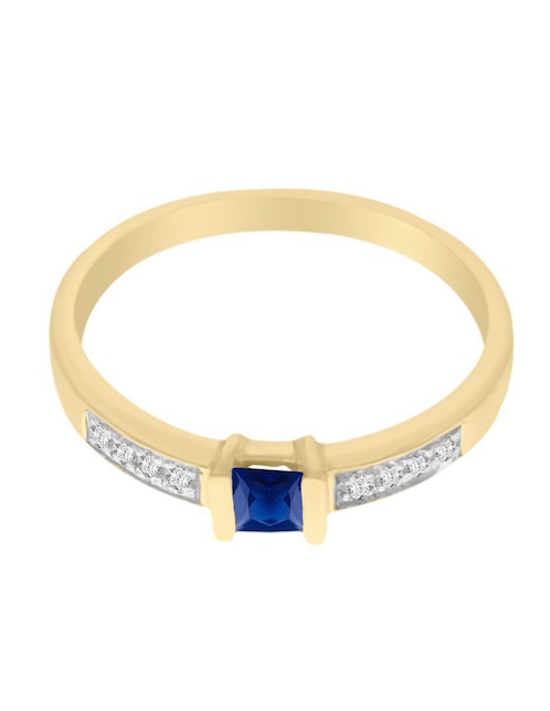 Anillo Fascinare Ali 14 k de oro amarillo zafiro y diamante brillante