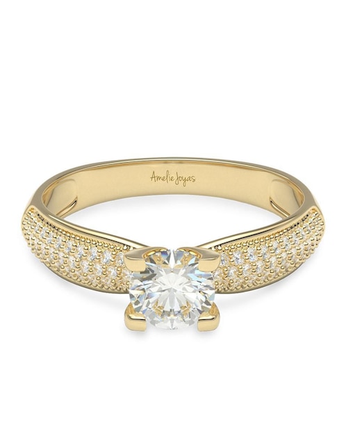 Anillo de compromiso "de" oro 14 k amelie joyas zirconia