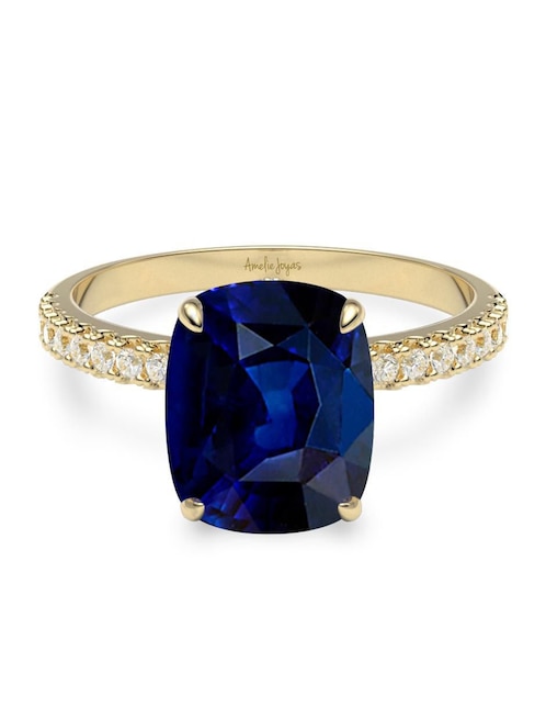 Anillo de compromiso "de" oro 14 k amelie joyas zafiro sintético