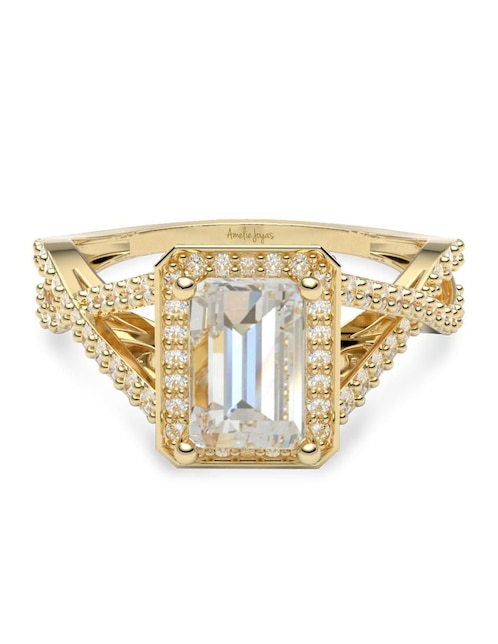 Anillo de compromiso de oro 14 k Amelie Joyas