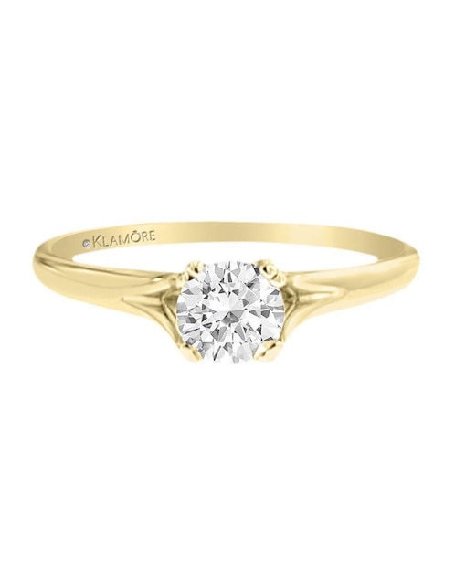 Solitario "de" oro 14 k klamore diamante