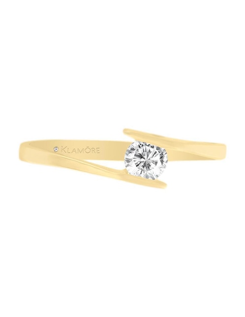 Solitario "de" oro 14 k klamore diamante