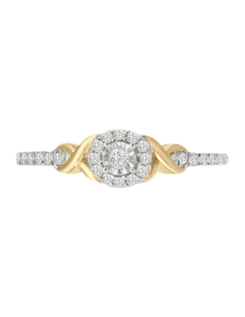 Solitario "de" oro 14 k klamore diamante
