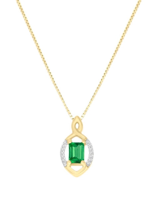 Colgante y dije Fascinare Katina de oro amarillo 14 k esmeralda