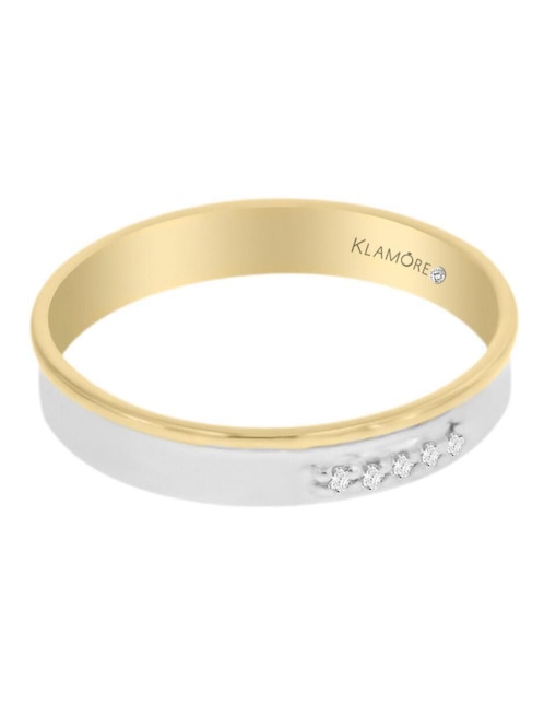 Argolla "de" oro 14 k klamore diamante
