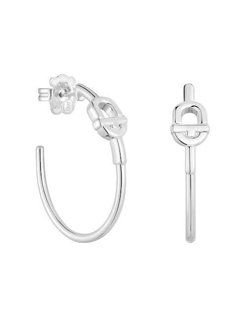 Aretes de aro redondos Tous Manifesto de plata P 925 con acabado brillante