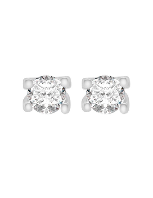 Broqueles redondos Chloe de oro con acabado brillante diamante 1
