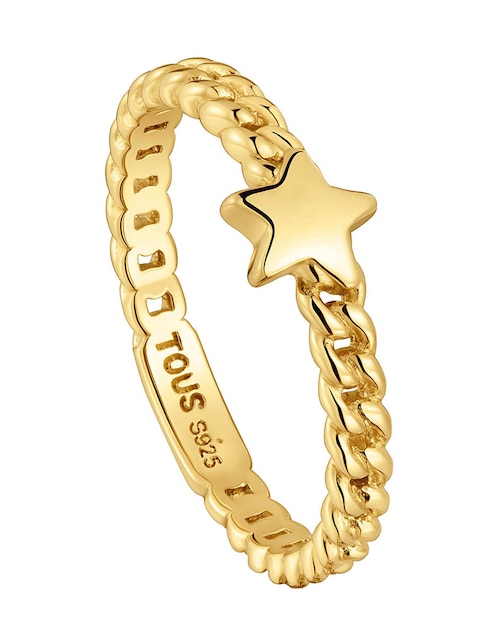 Anillo Bold Motif Estrella de plata P 925 con acabado baño de oro 1