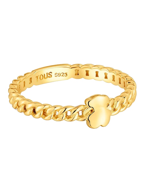 Anillo de oso Tous Bold motif de plata P 925 con acabado baño de oro