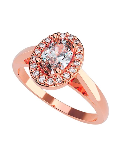 Anillo de compromiso de oro 10 k Amore Mio zirconia cúbica