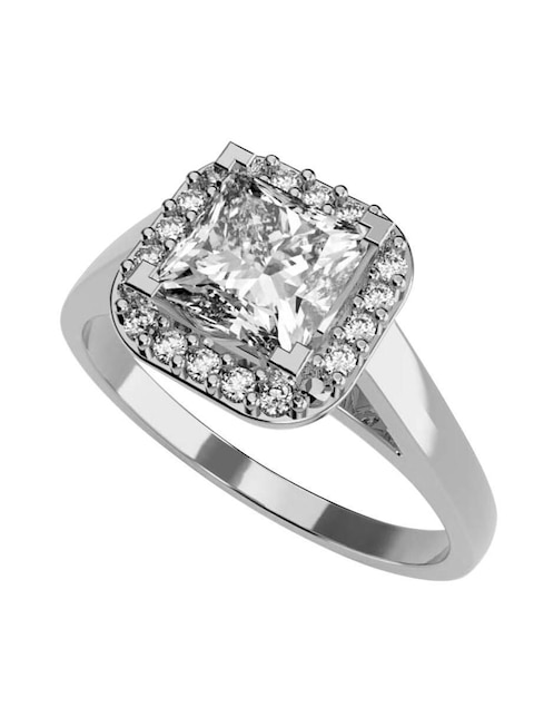 Anillo de compromiso de oro 10 k Amore Mio zirconia cúbica