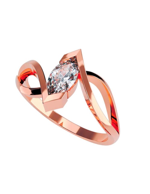 Anillo de compromiso de oro 10 k Amore Mio zirconia cúbica