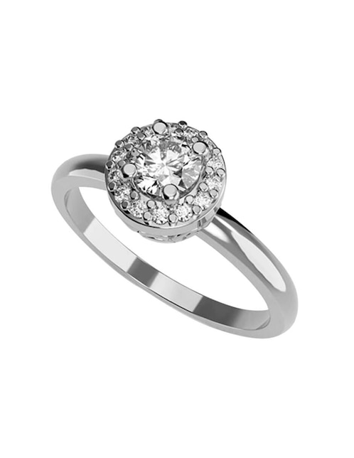 Anillo de compromiso de oro 10 k Amore Mio zirconia cúbica