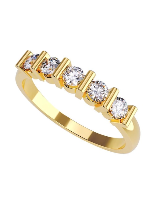 Anillo de compromiso de oro 10 k Amore Mio zirconia cúbica