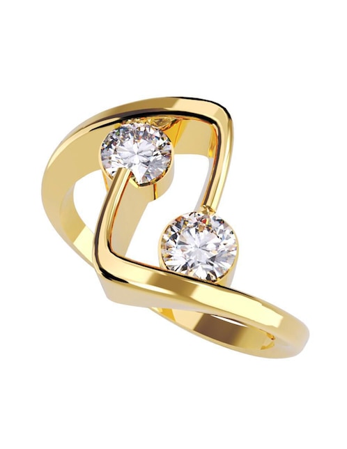 Anillo de compromiso de oro 10 k Amore Mio zirconia cúbica