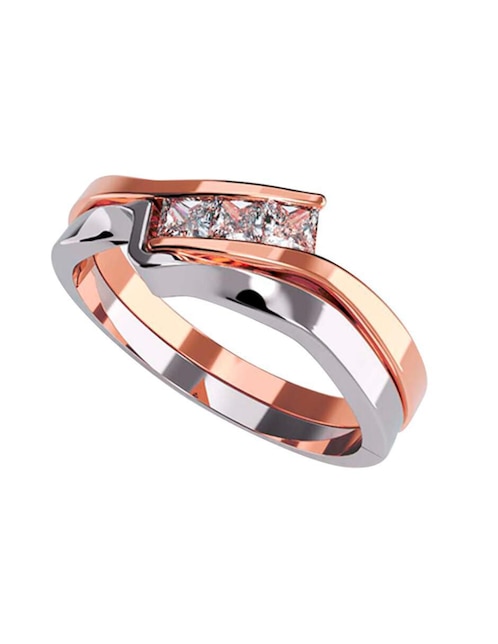 Anillo de compromiso de oro 10 k Amore Mio zirconia cúbica