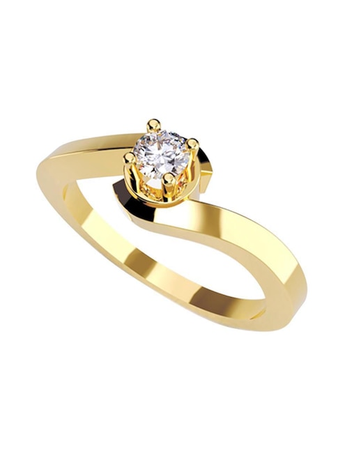 Anillo de compromiso de oro 10 k Amore Mio zirconia cúbica