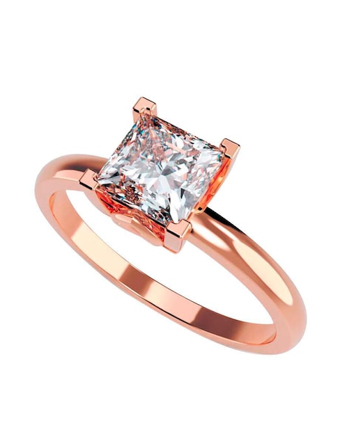 Anillo de compromiso de oro 10 k Amore Mio zirconia cúbica