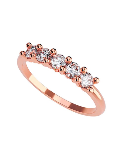 Anillo de compromiso de oro 10 k Amore Mio zirconia cúbica
