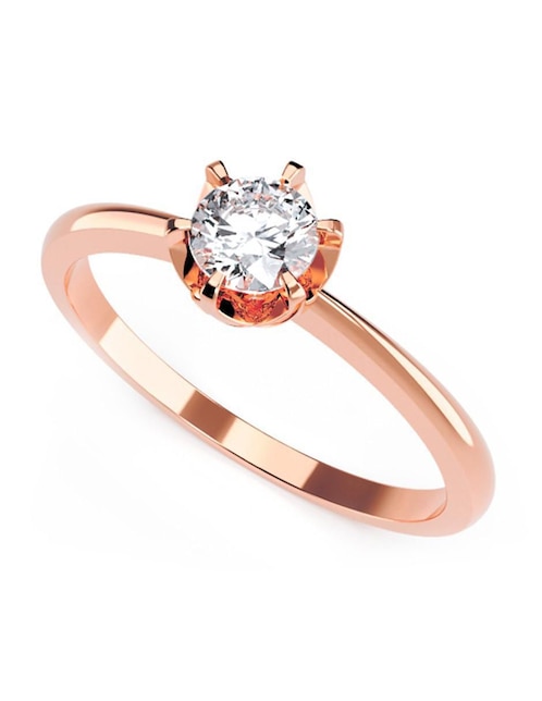 Anillo de compromiso de oro 10 k Amore Mio zirconia cúbica
