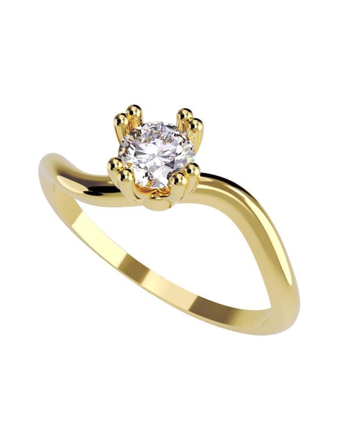 Anillo de compromiso de oro 10 k Amore Mio zirconia cúbica