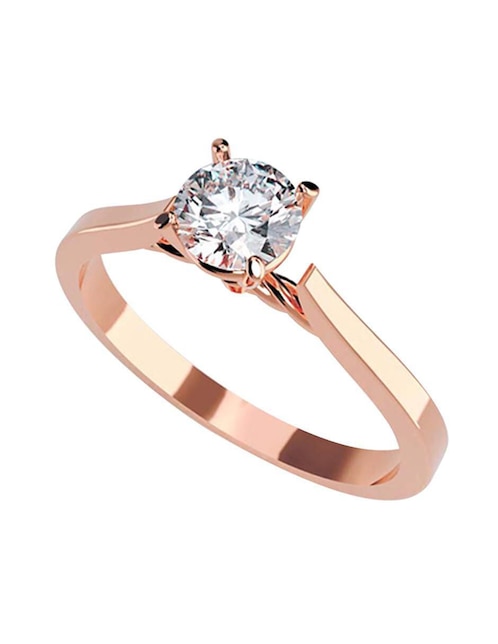 Anillo de compromiso de oro 10 k Amore Mio zirconia cúbica
