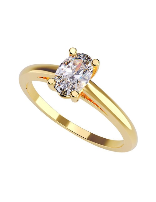Anillo de compromiso de oro 10 k Amore Mio zirconia cúbica