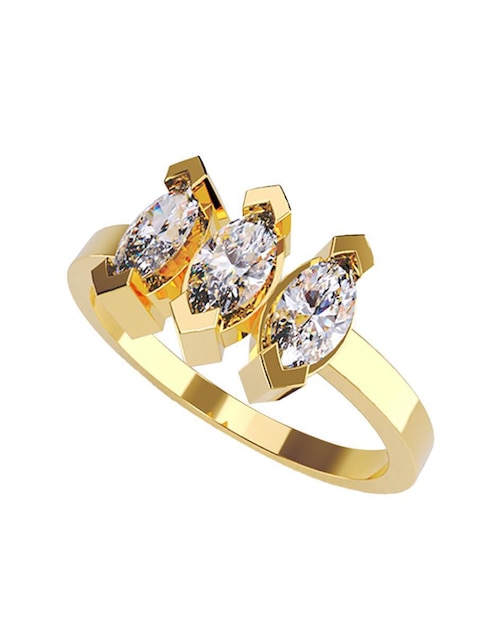 Anillo de compromiso de oro 10 k Amore Mio zirconia cúbica