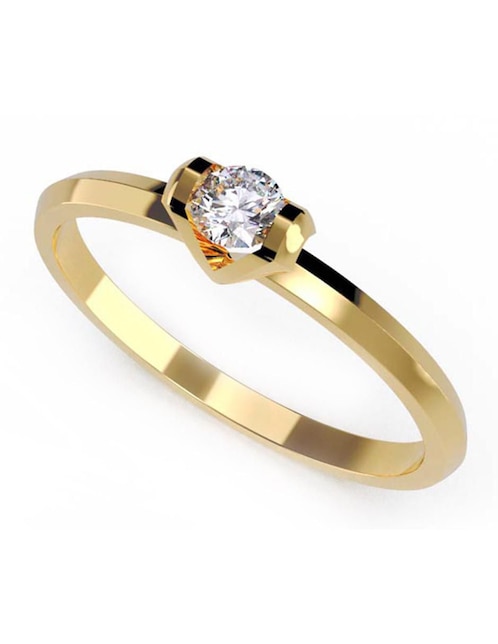 Anillo de compromiso de oro 10 k Amore Mio zirconia cúbica