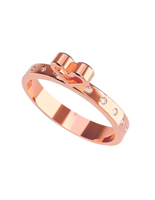 Anillo de compromiso de oro 10 k Amore Mio zirconia cúbica