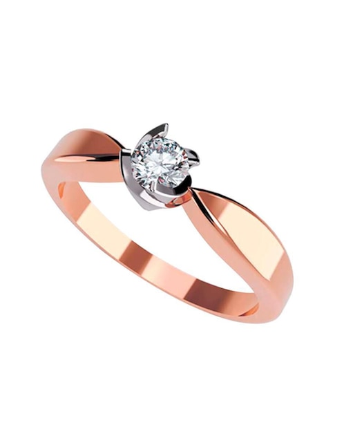 Anillo de compromiso de oro 10 k Amore Mio zirconia cúbica